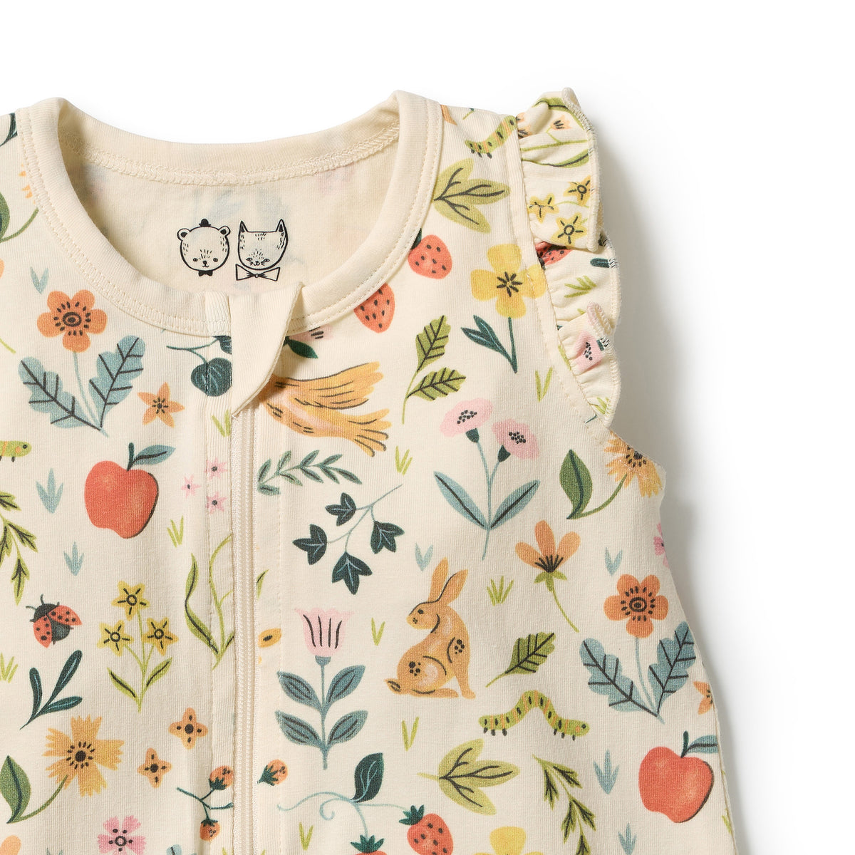 Wilson & Frenchy Summer Garden Organic Ruffle Zipsuit