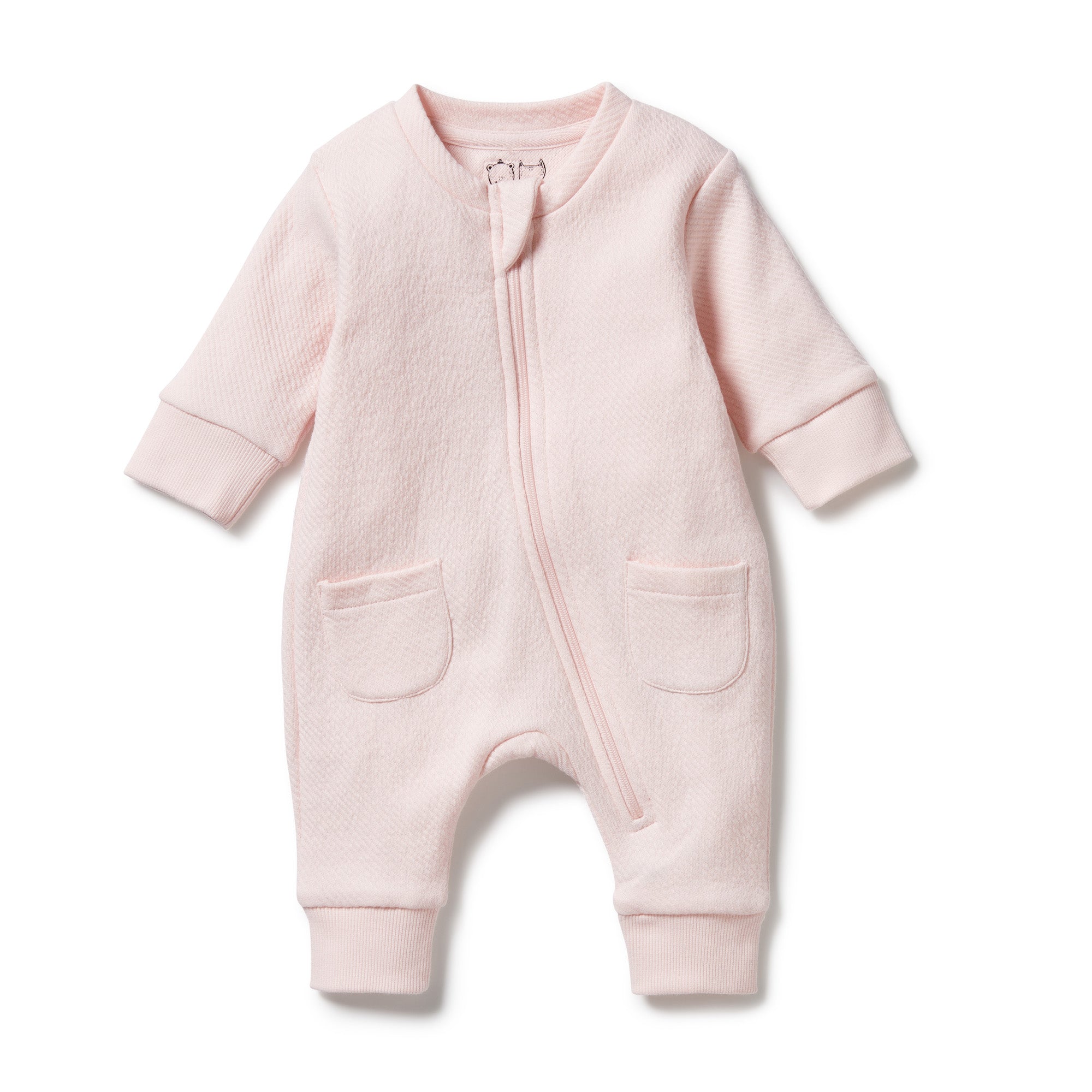 Wilson & Frenchy Storm Pink Organic Quilted Growsuit