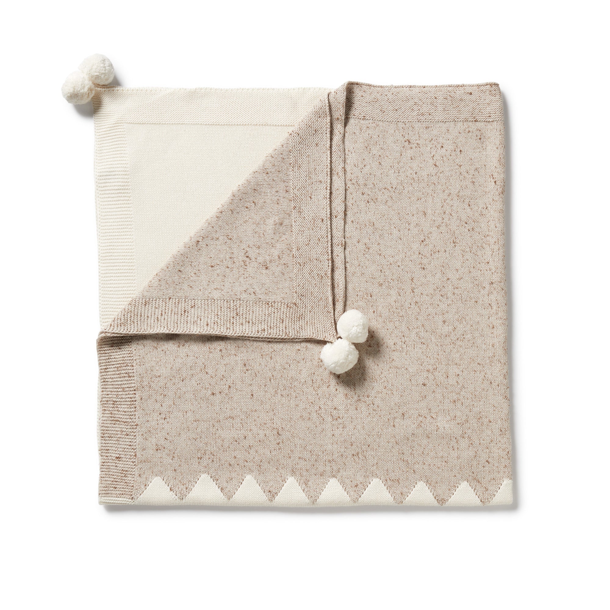 Wilson & Frenchy Almond Fleck Knitted Jacquard Blanket
