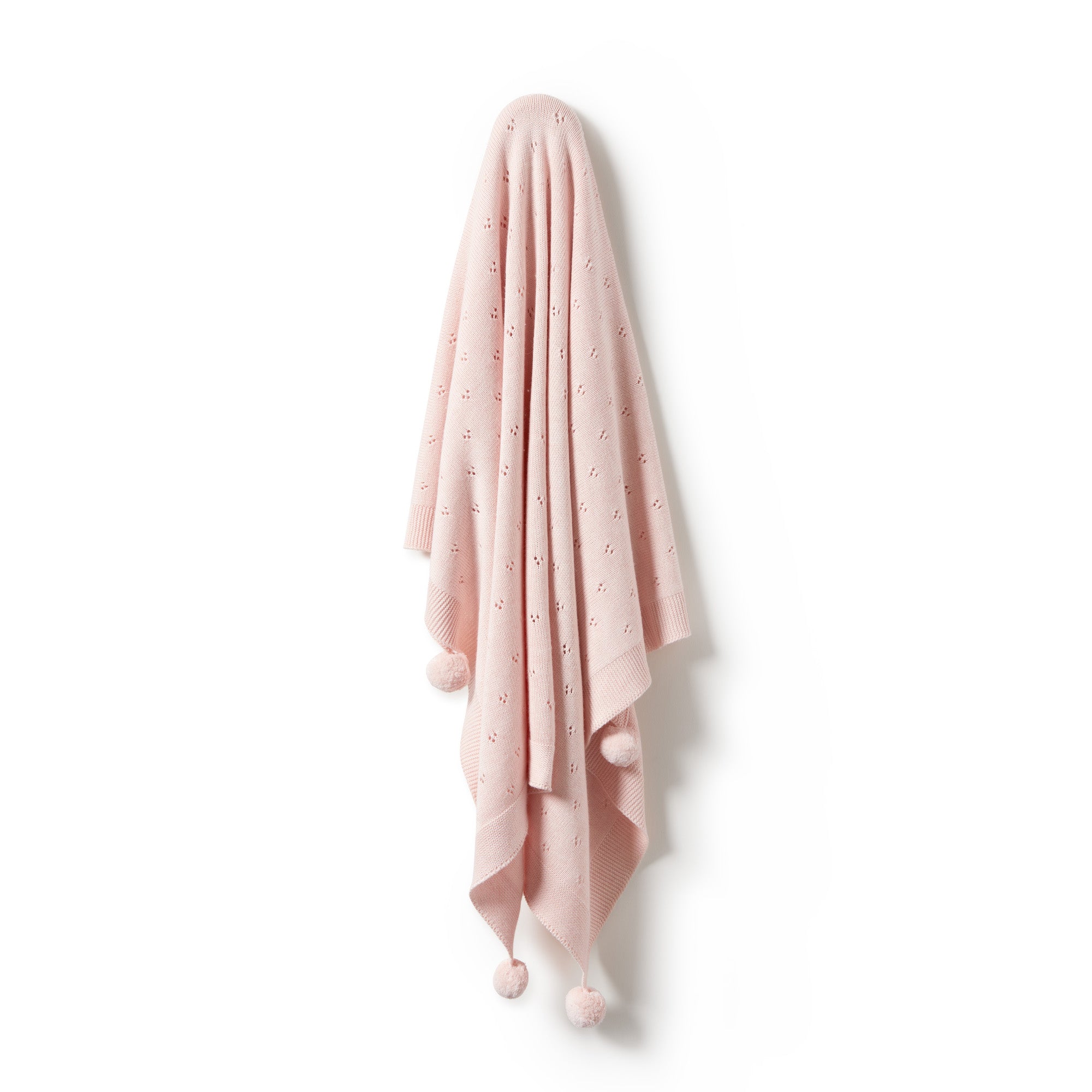 Wilson & Frenchy Pink Knitted Pointelle Blanket