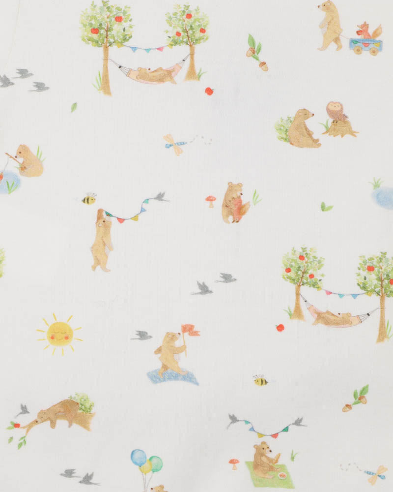 Bear Print Organic SS Romper