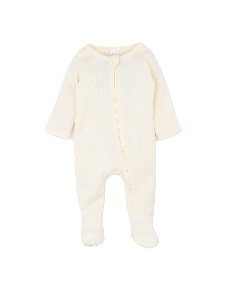 Bebe Milk Organic Pointelle Long Sleeve Zipsuit