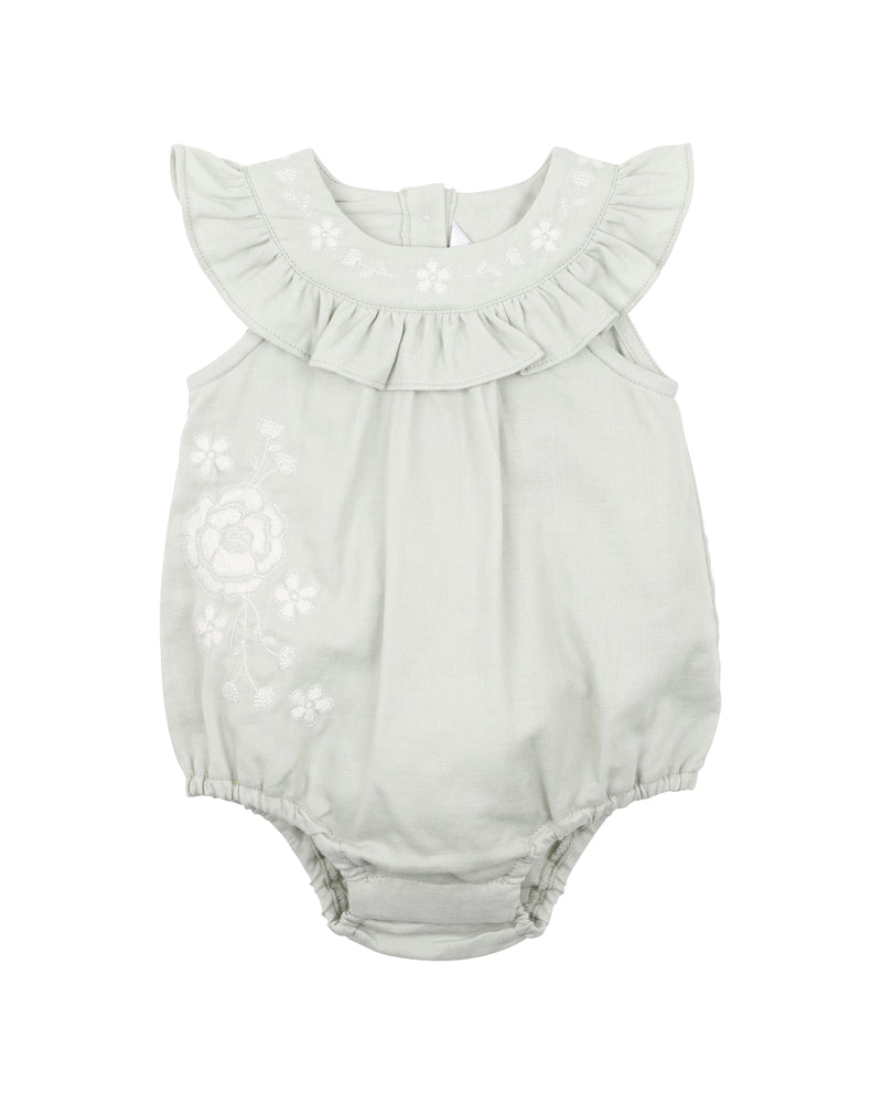 BEBE Evie Embroidered Woven Bodysuit