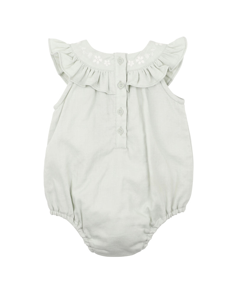 BEBE Evie Embroidered Woven Bodysuit