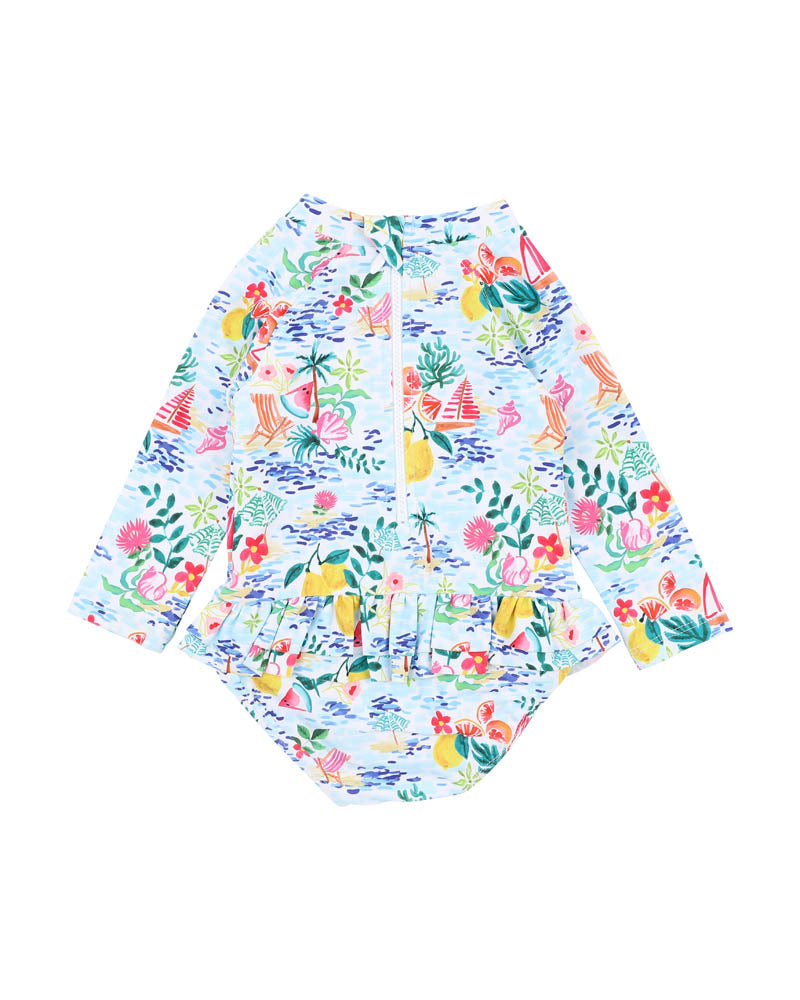 Minihaha Addsion Print Long Sleeve Sun Suit