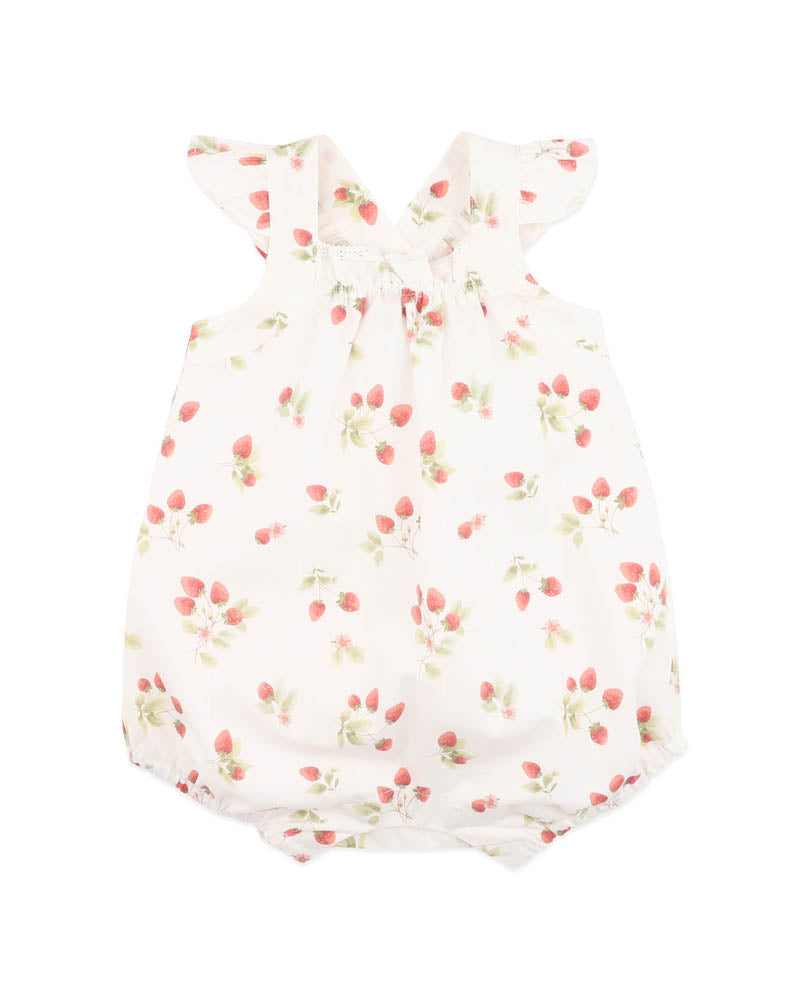 Poppy Strawberry Print Romper