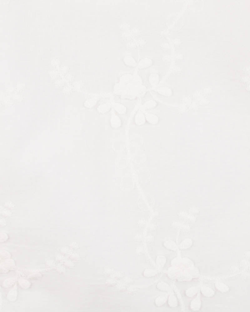 Puff Sleeve 3D Floral Embroidered Dress