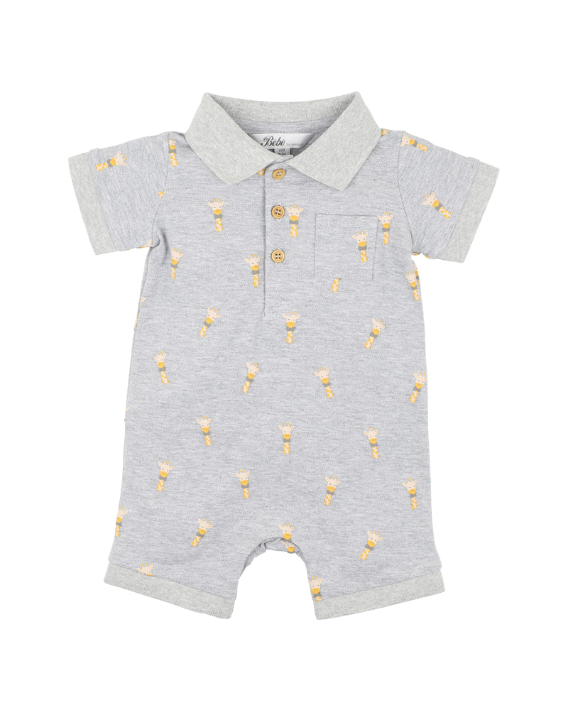 Bebe Ellis Giraffe Polo Romper