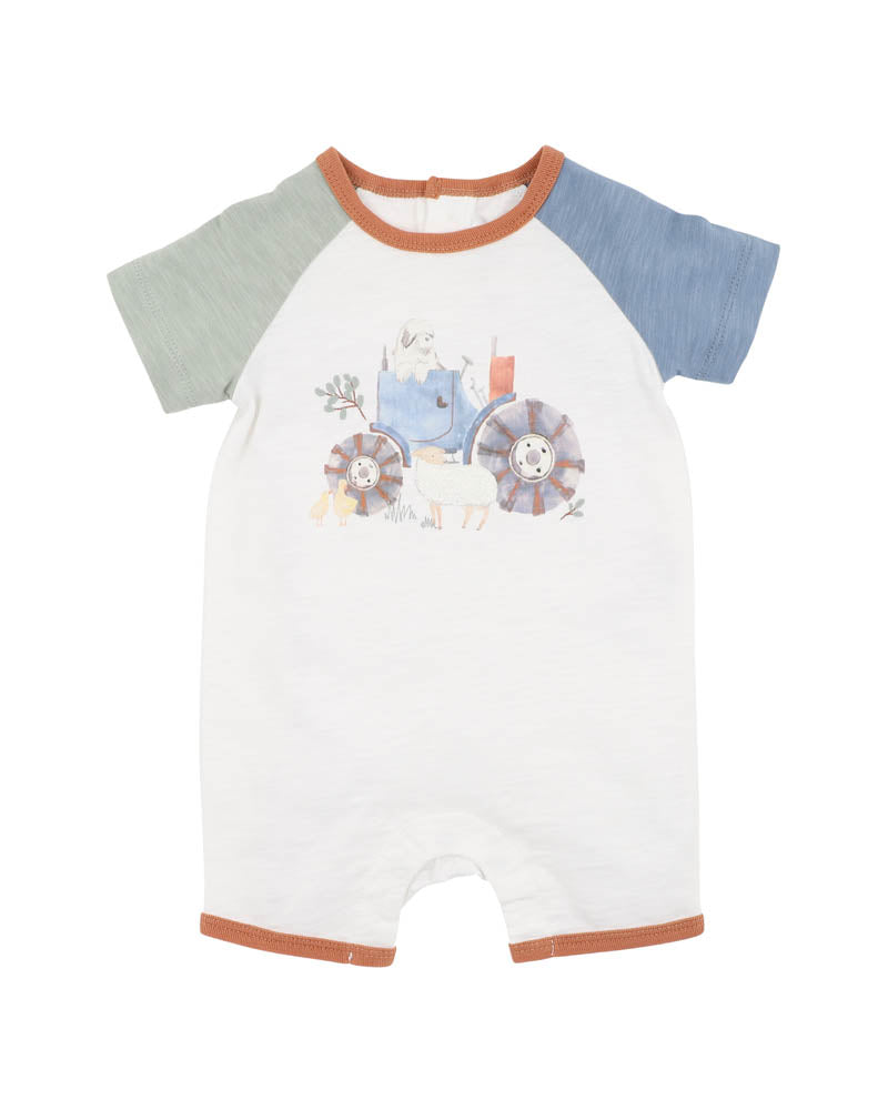 Bebe Clayton Farm Scene Short Sleeve Romper