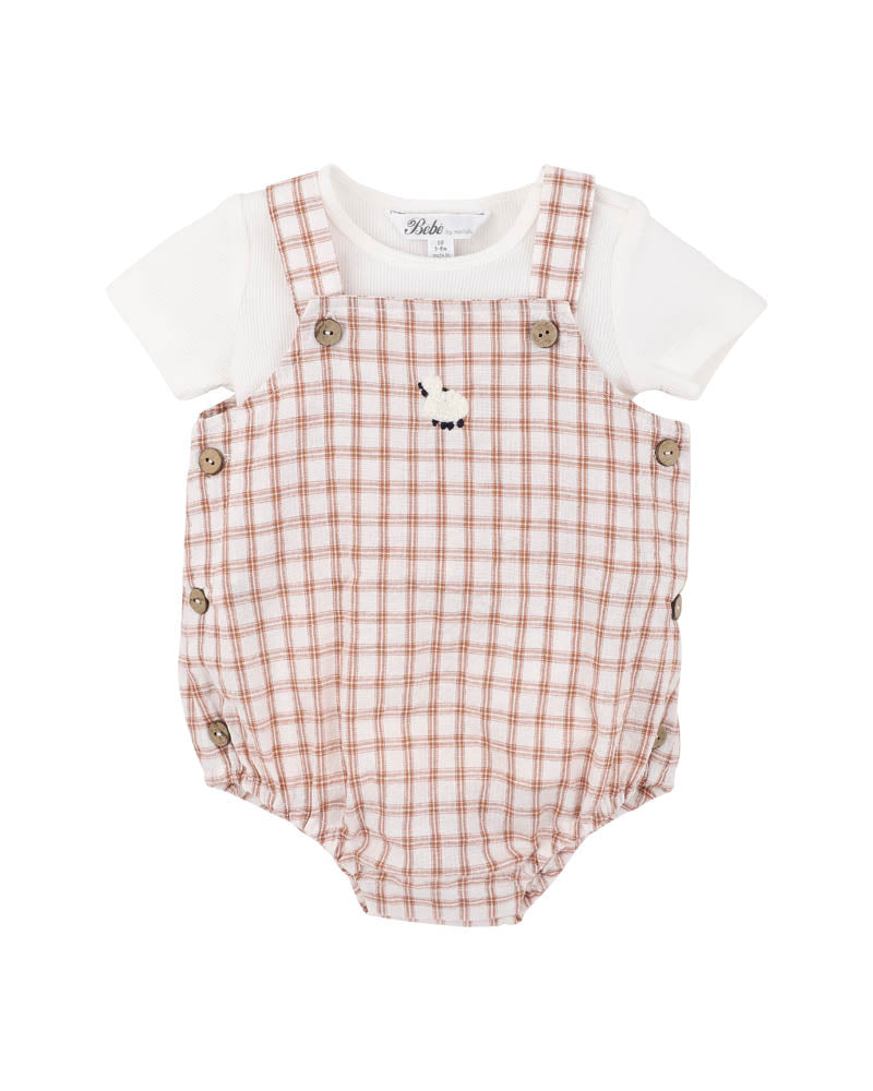 Bebe Clayton Check Bodysuit 2pce Set
