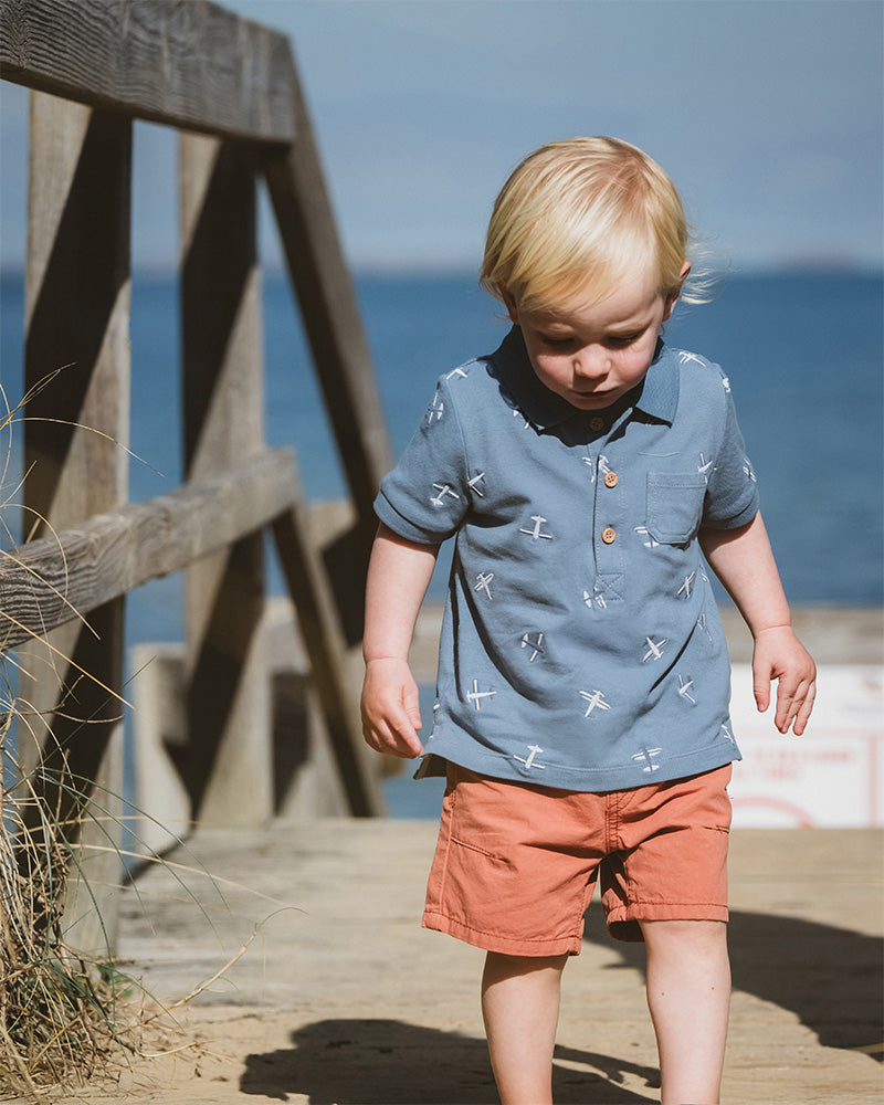 Bebe Harlan Airplane Embroidered Polo