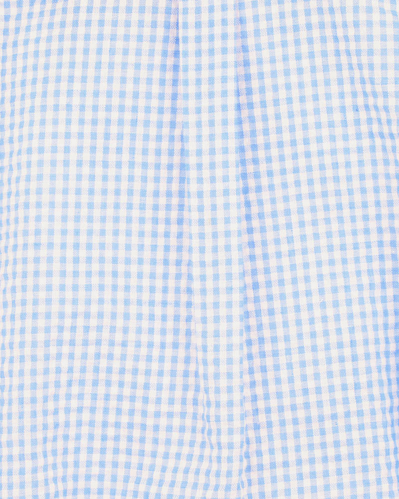 Bebe Roman Blue Check Shirt Bodysuit