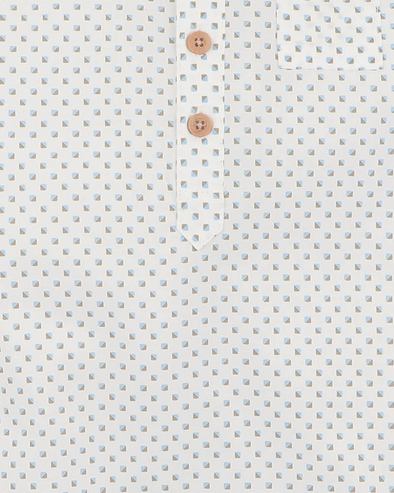 Bebe Roman Collared Romper Geo Print