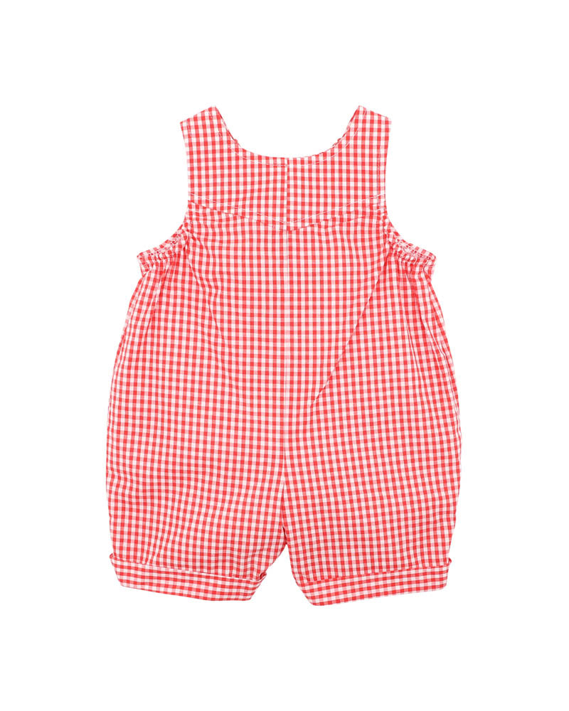 Festive Gingham Overalls