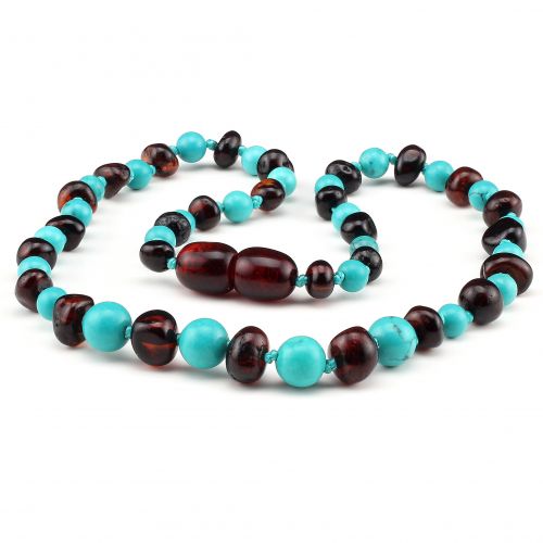 Zebra Babies Amber Necklace 32cm