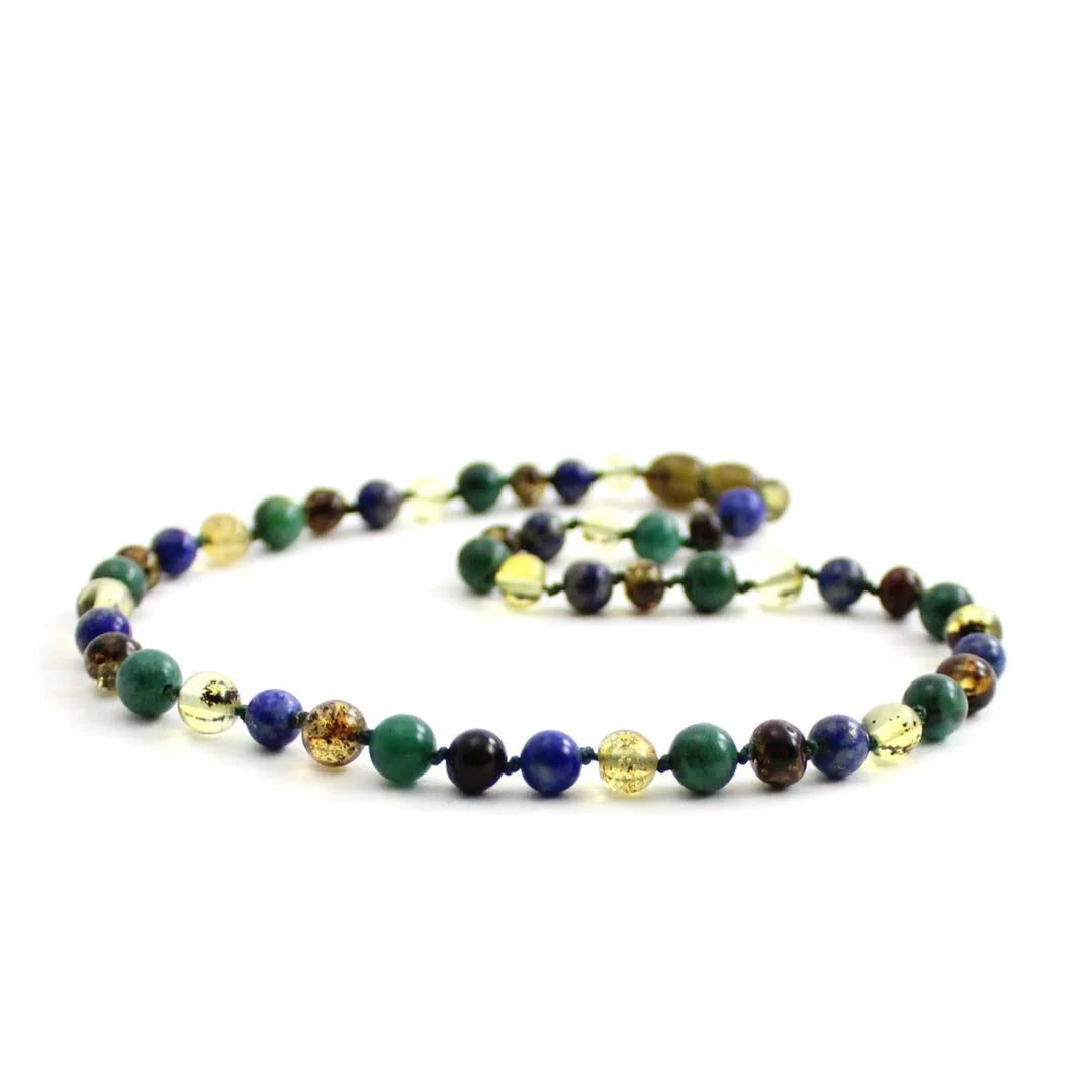 Zebra Babies Amber Necklace 32cm