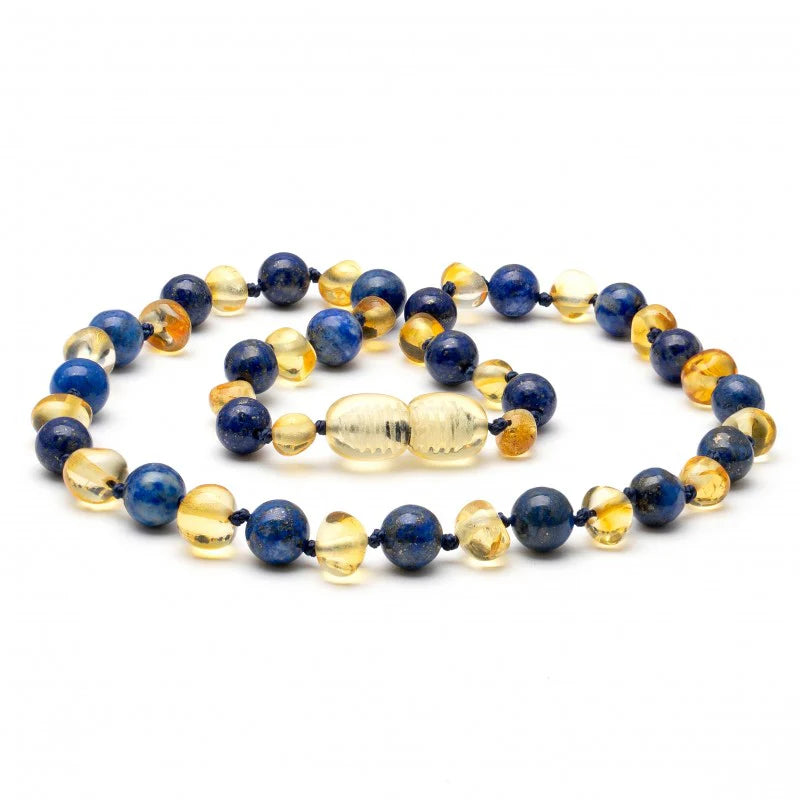 Zebra Babies Amber Necklace 32cm