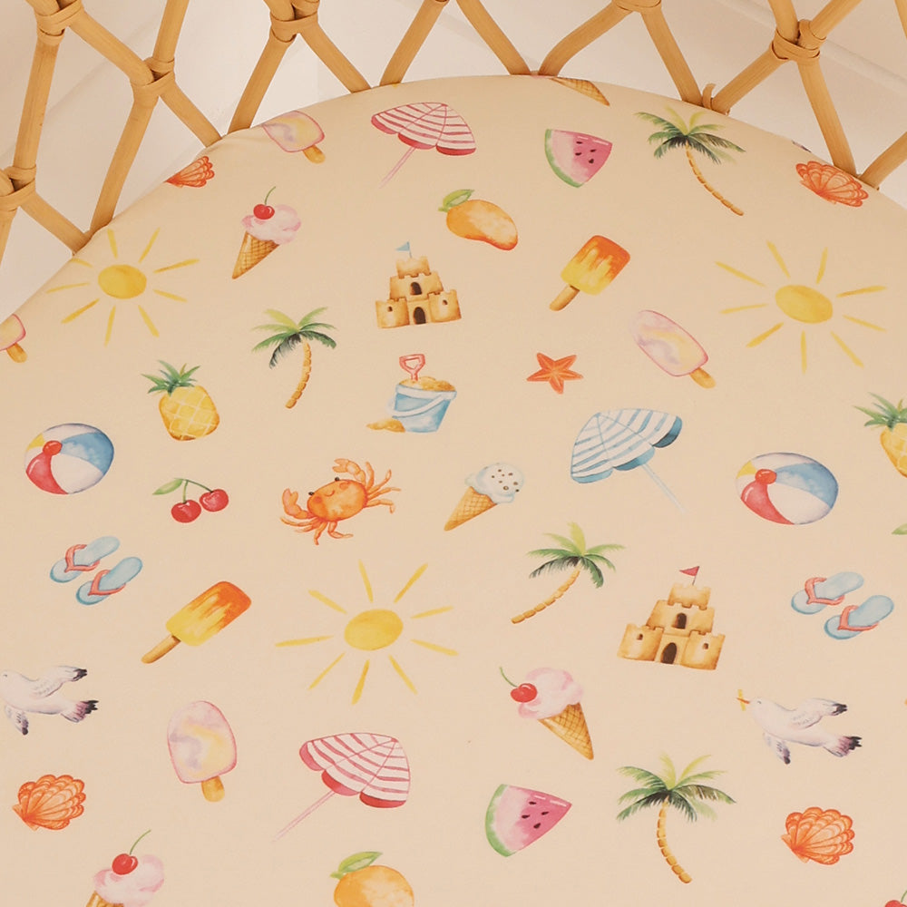 Snuggle Hunny Organic Bassinet Sheet/Change Pad Cover Beach Fun