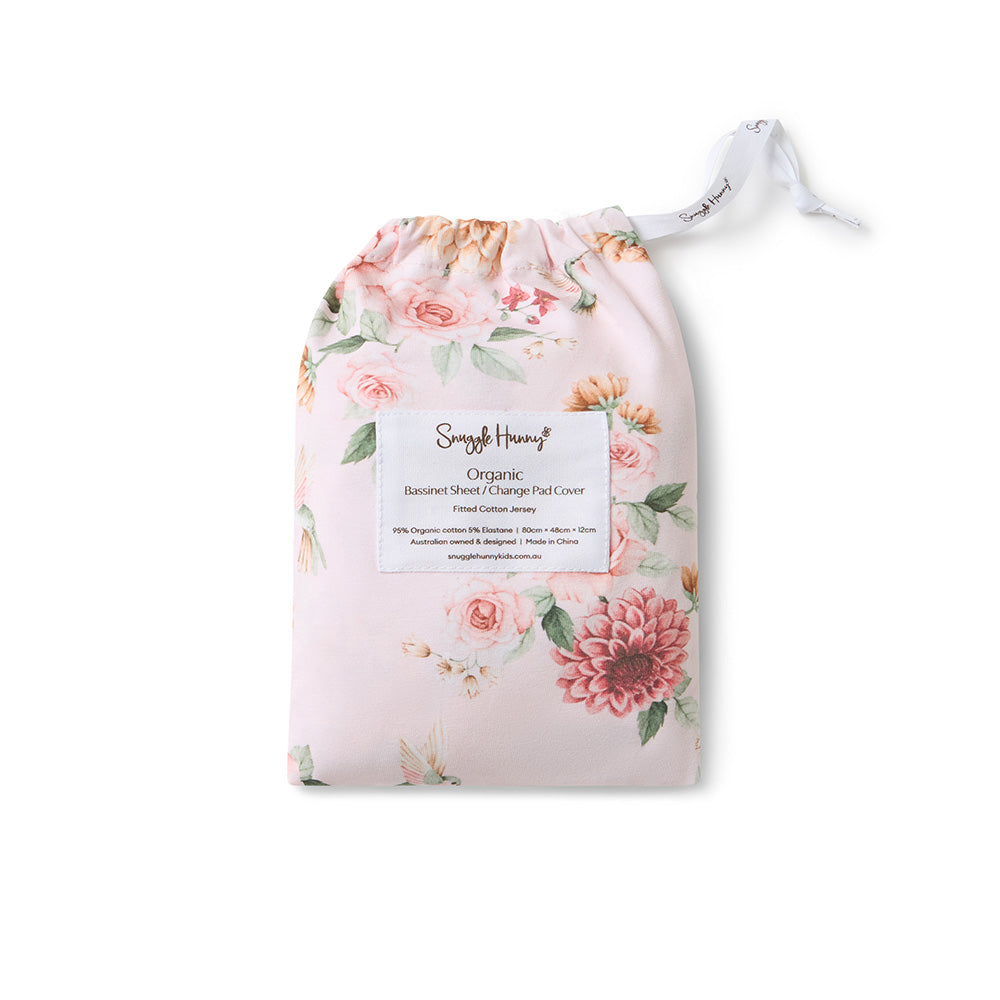 Snuggle Hunny Birds and Blooms Organic Fitted Cot Sheet
