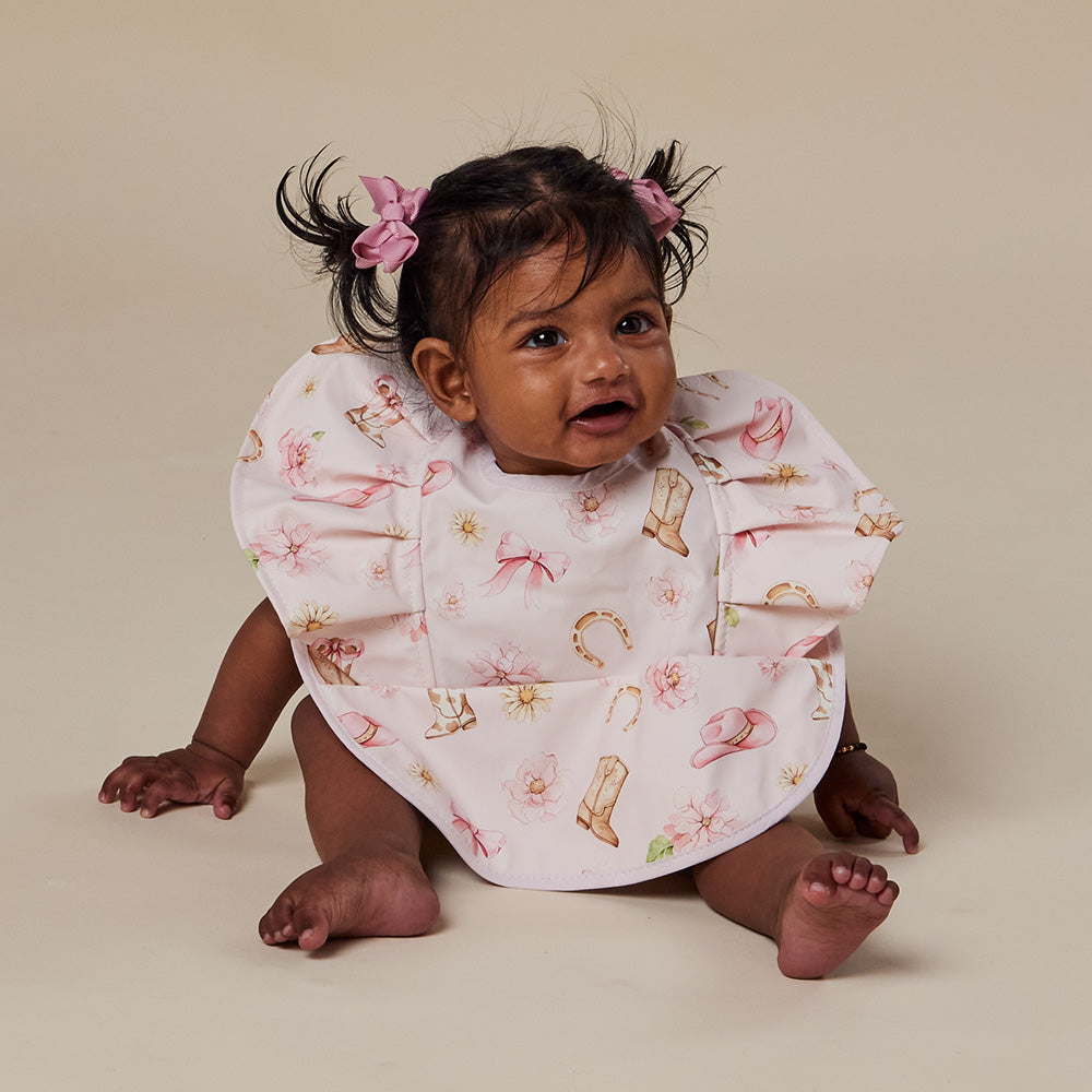 Snuggle Hunny Boots & Bows Frill Snuggle Bib