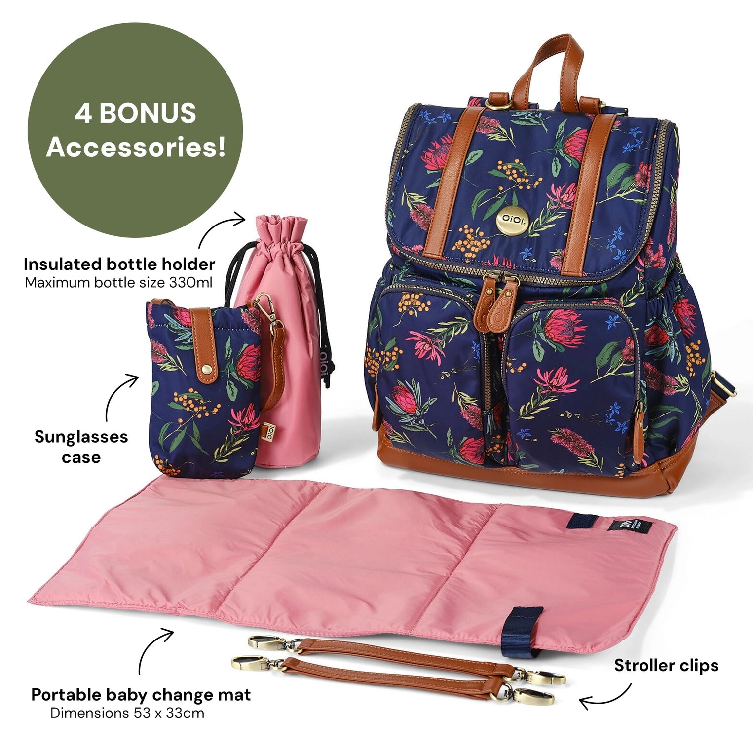 OiOi Botanical Floral Nylon Backpack