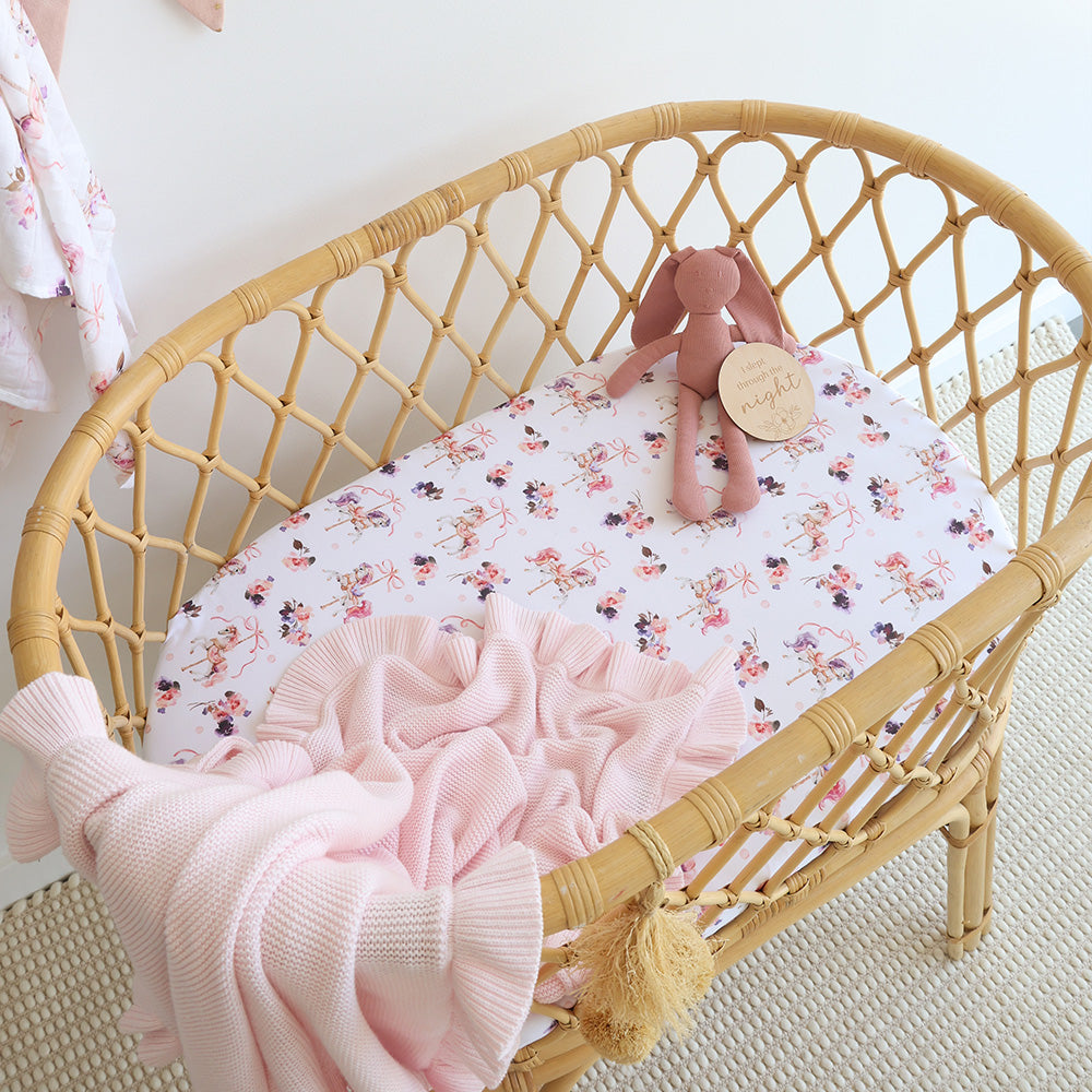 Snuggle Hunny Carousel Organic Bassinet Sheet Change Pad Cover