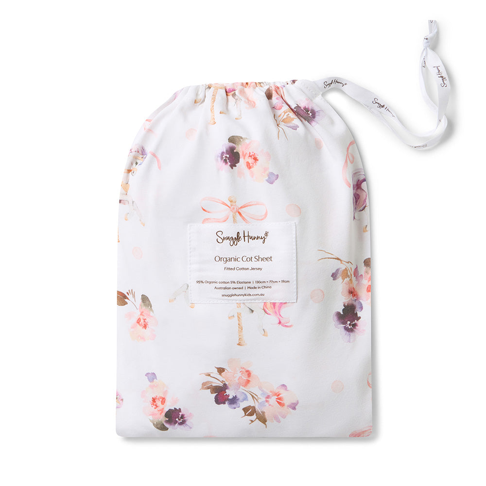 Snuggle Hunny Carousel Organic Fitted Cot Sheet