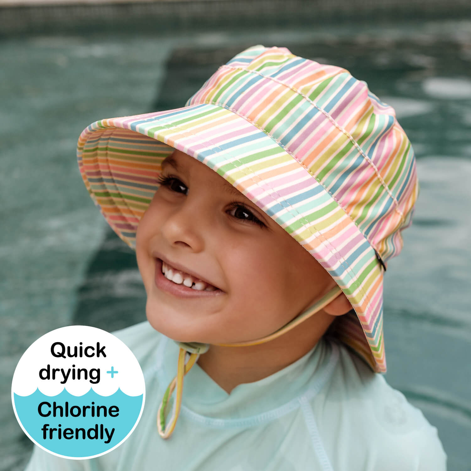 Bedhead Hats Kids Classic Swim Bucket Hat Rainbow