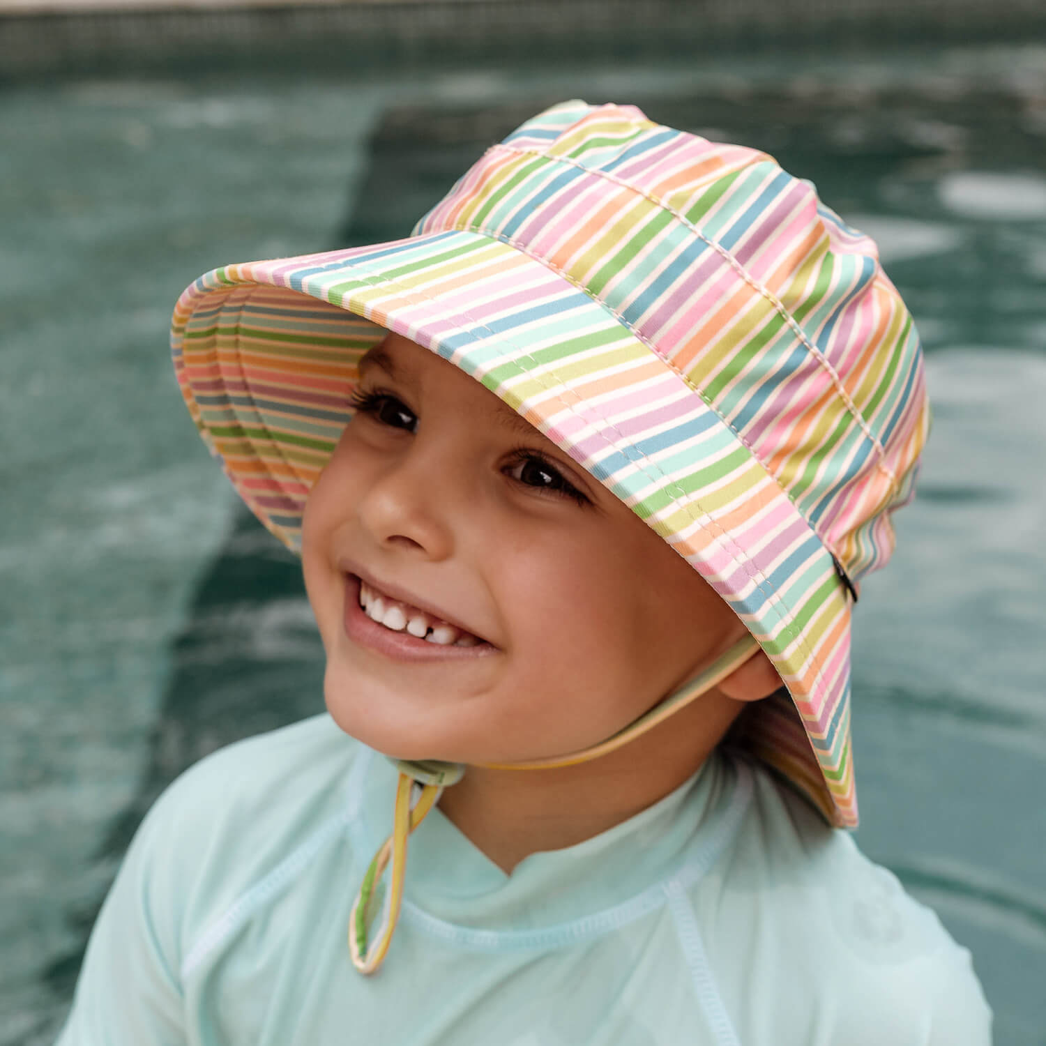 Bedhead Hats Kids Classic Swim Bucket Hat Rainbow
