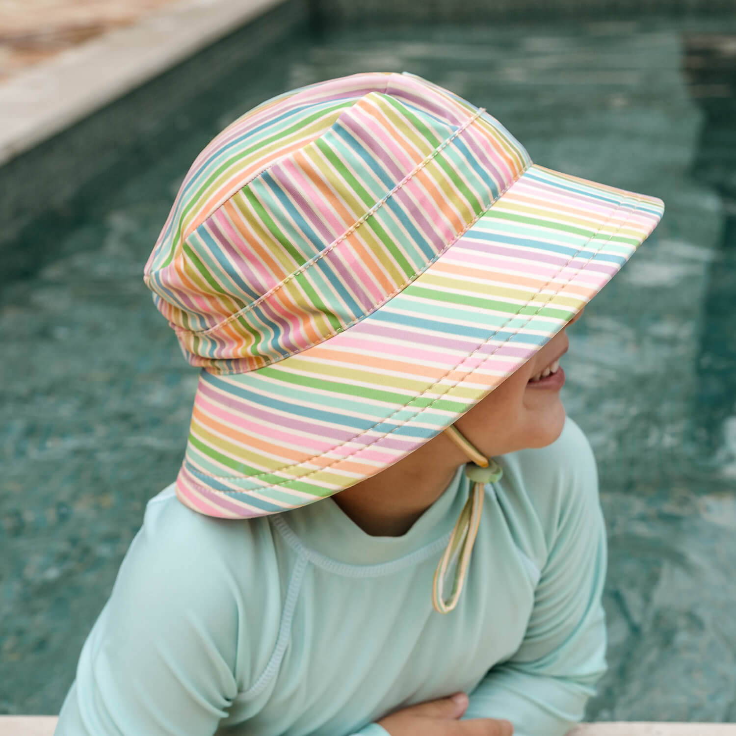 Bedhead Hats Kids Classic Swim Bucket Hat Rainbow