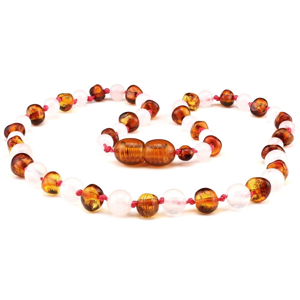 Zebra Babies Amber Necklace 32cm