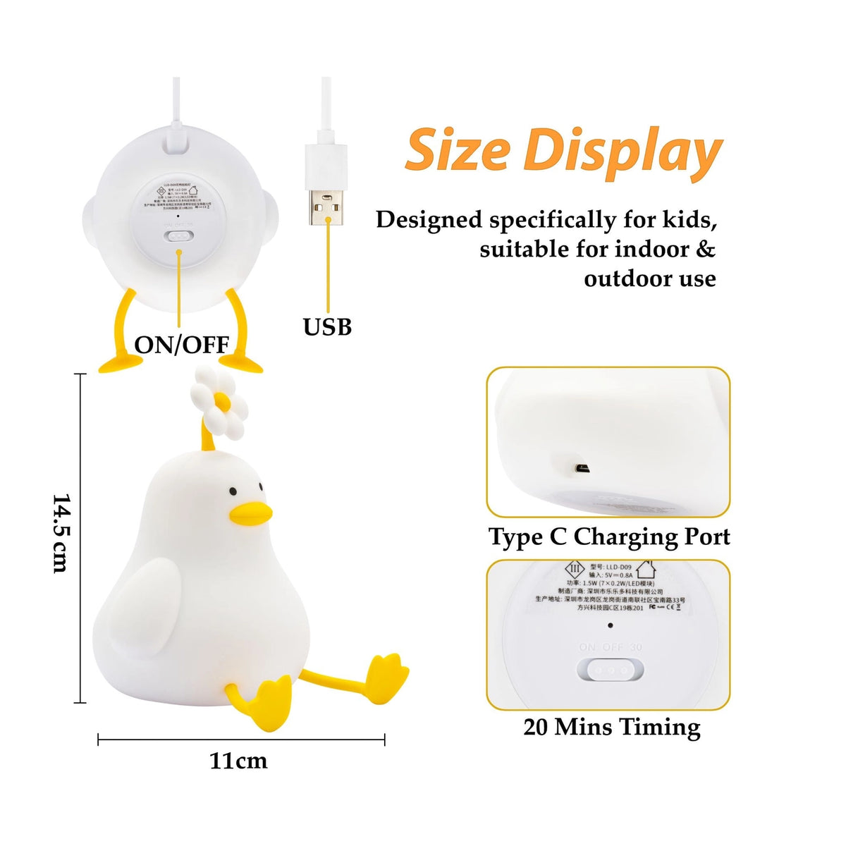 Zoe Sage Duck Led Night Light