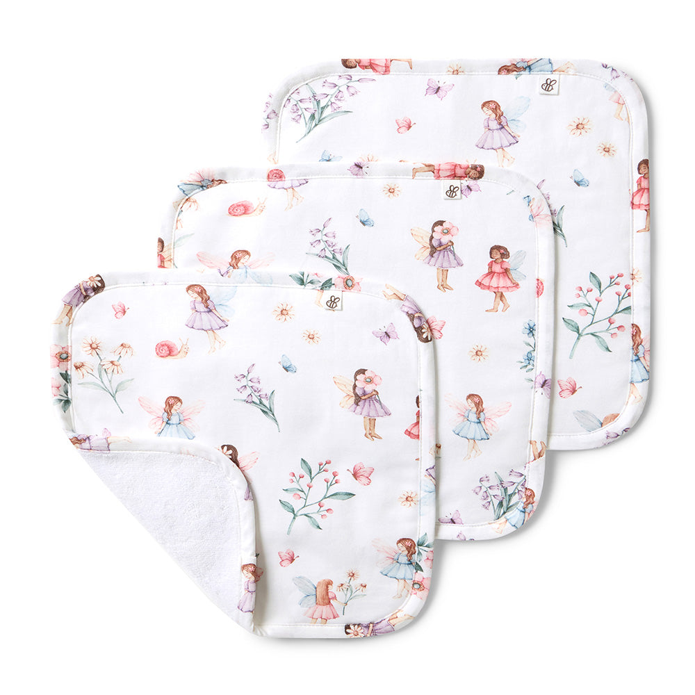 Snuggle Hunny Organic Wash Cloths Fairy Garden