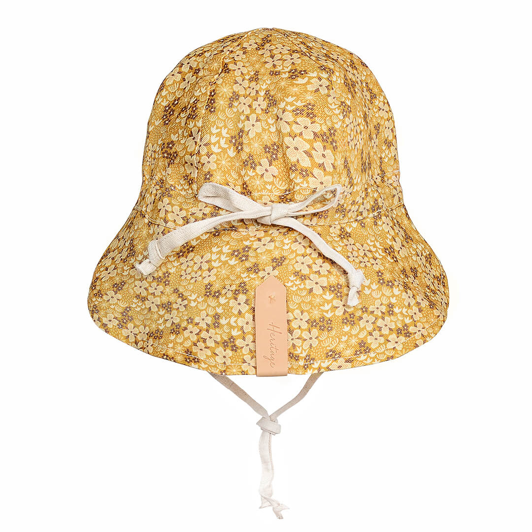 Bedhead Heritage Baby Reversible Flap Sun Hat - Farah/Flax