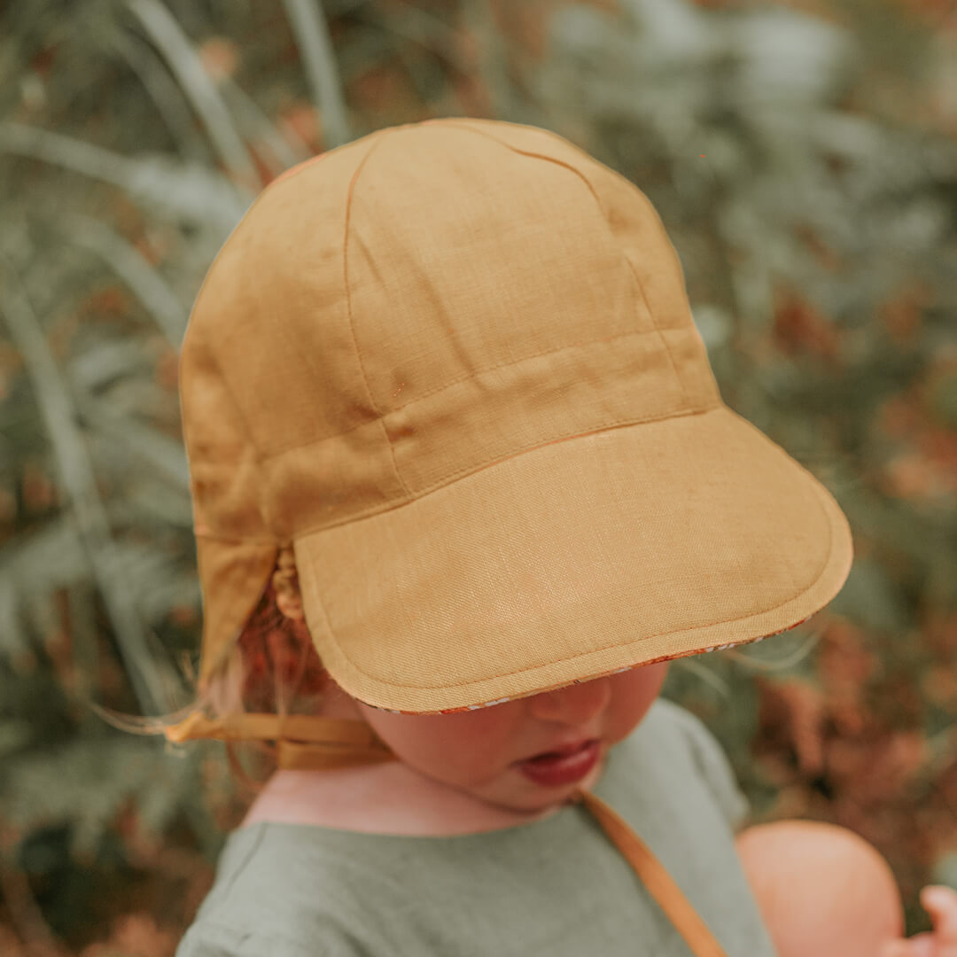 Bedhead Heritage Baby Reversible Flap Sun Hat - Margaret/Maize