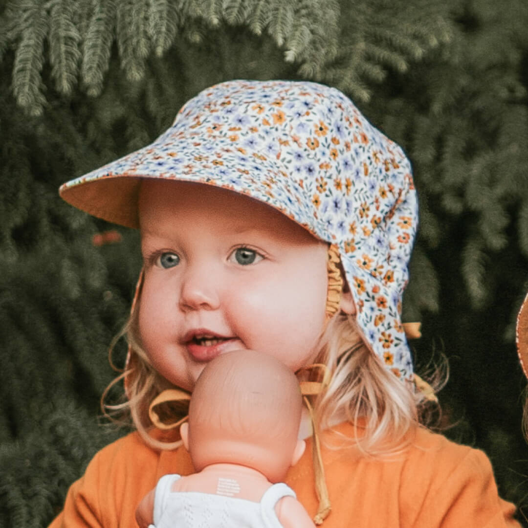Bedhead Heritage Baby Reversible Flap Sun Hat - Meredith/Maize