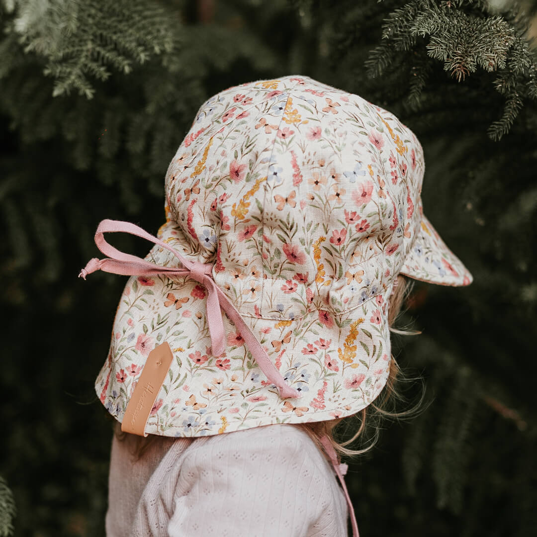 Bedhead Heritage Baby Reversible Flap Sun Hat - Paris/Rosa