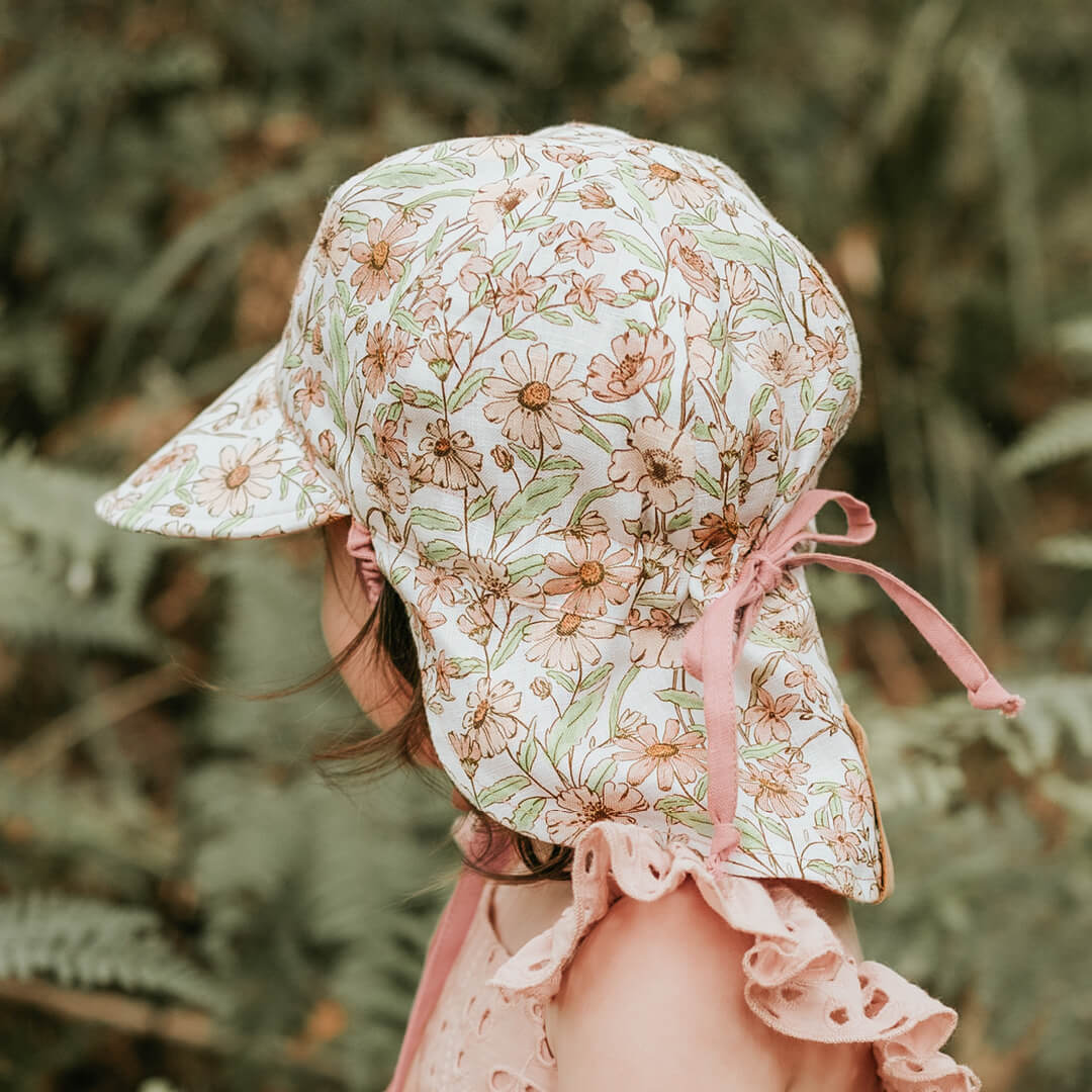 Bedhead Heritage Baby Reversible Flap Sun Hat - Poppy/Rosa