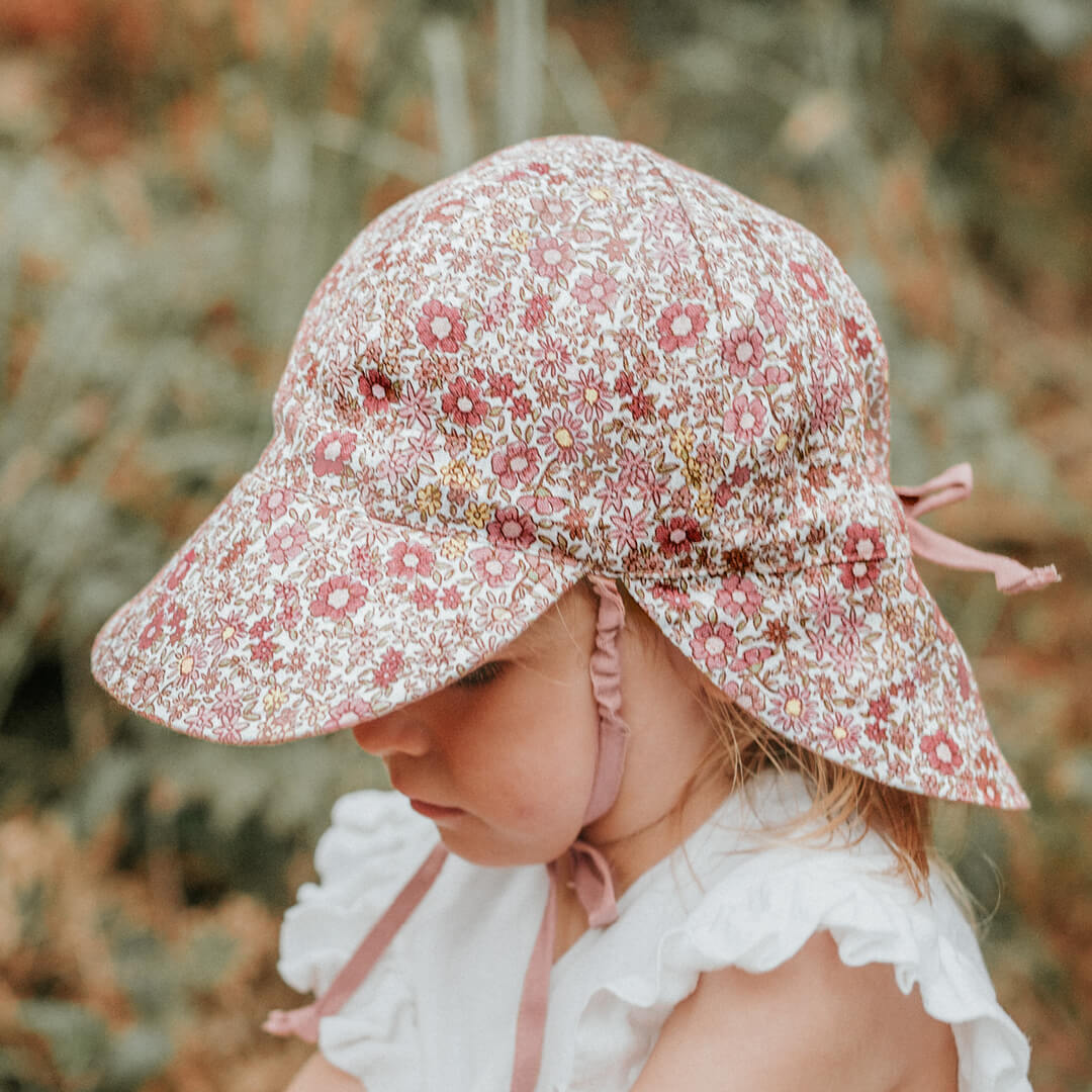 Bedhead Heritage Baby Reversible Flap Sun Hat - Ramble/Rosa