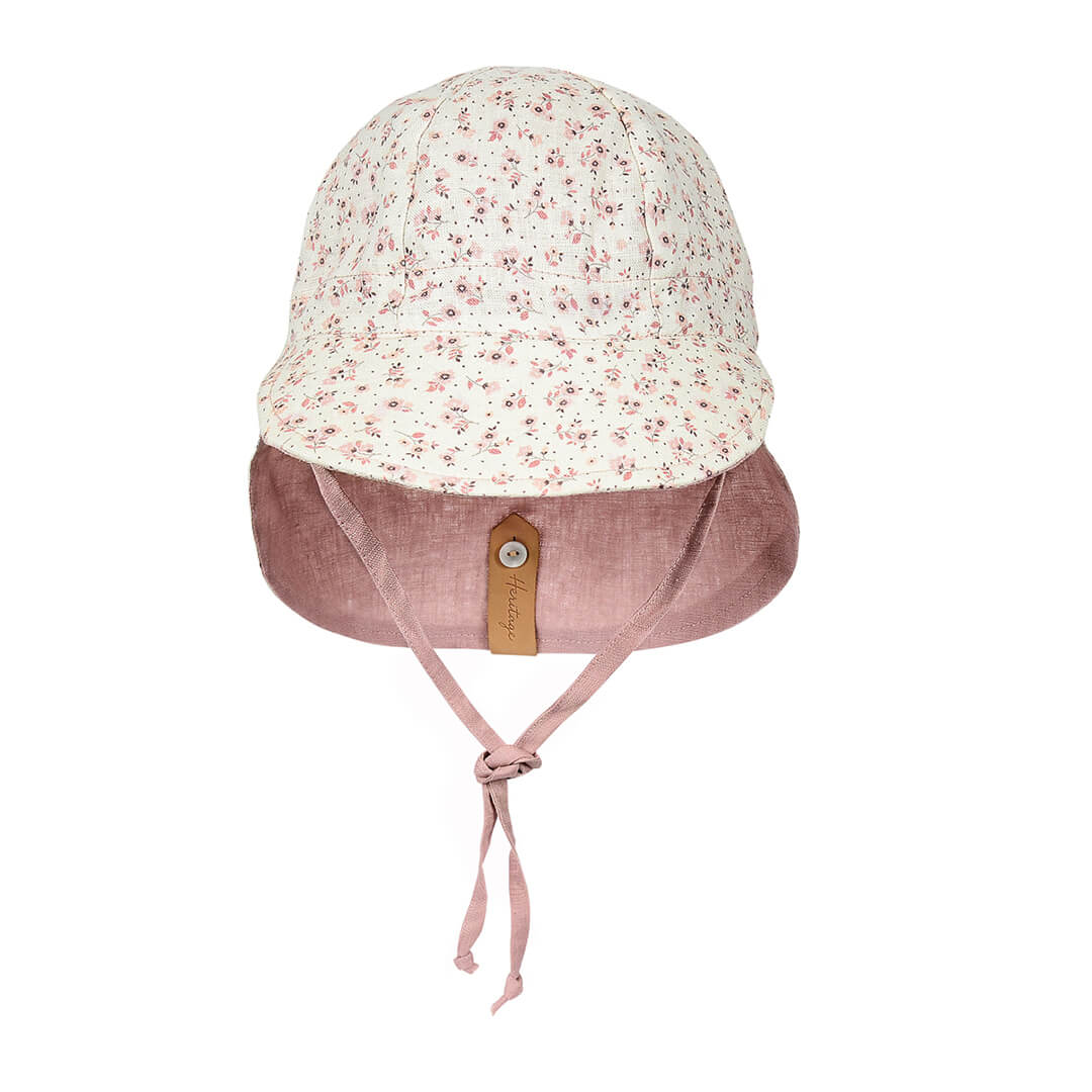 Bedhead Heritage Baby Reversible Flap Sun Hat - Ruby/Rosa