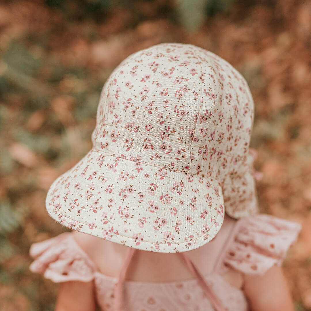 Bedhead Heritage Baby Reversible Flap Sun Hat - Ruby/Rosa