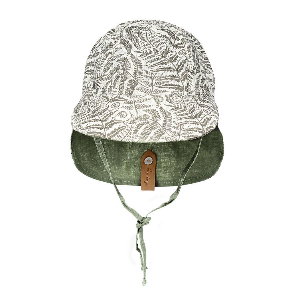 Bedhead Heritage Baby Reversible Flap Sun Hat - Fern/Moss