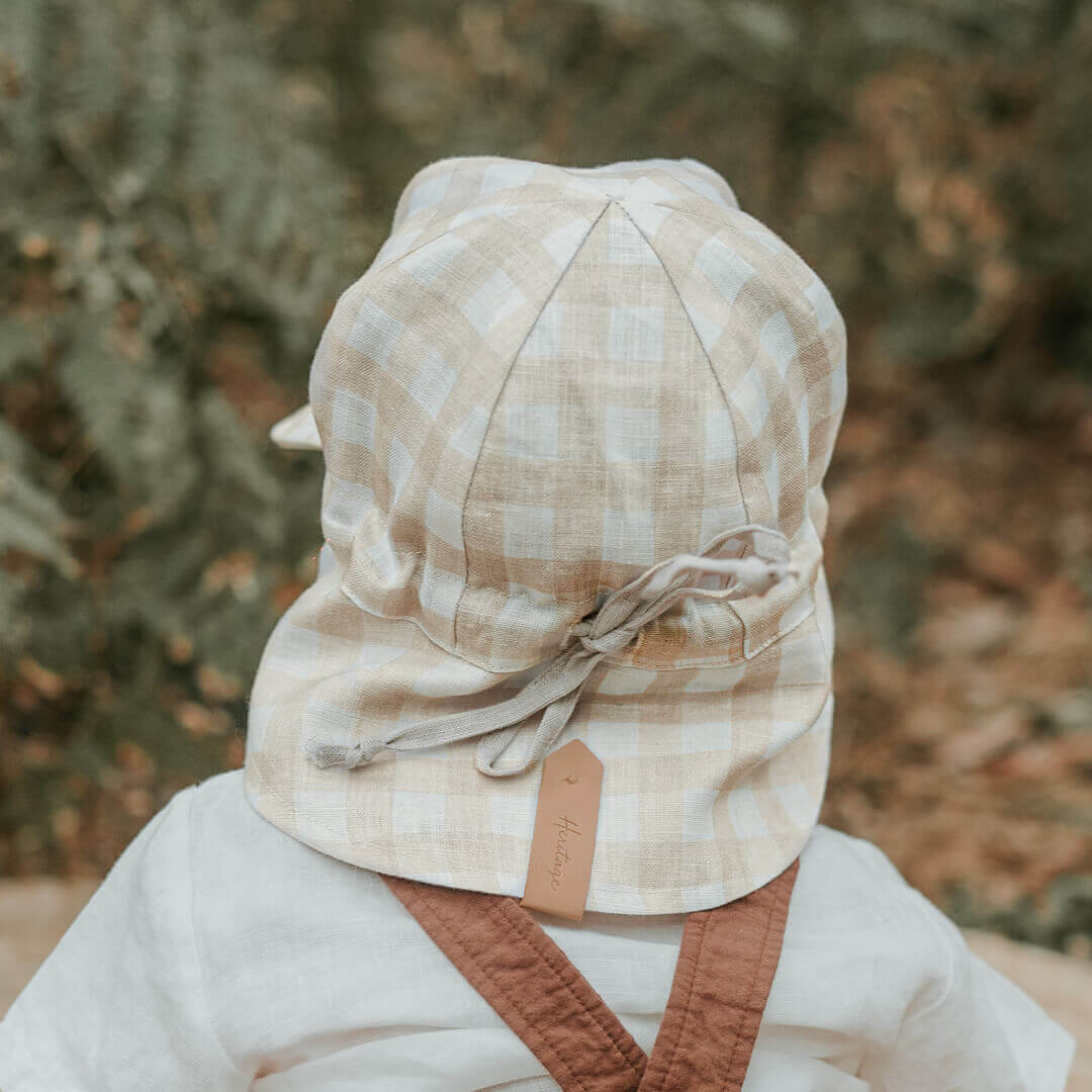 Bedhead Heritage Baby Reversible Flap Sun Hat - Flynn/Flax