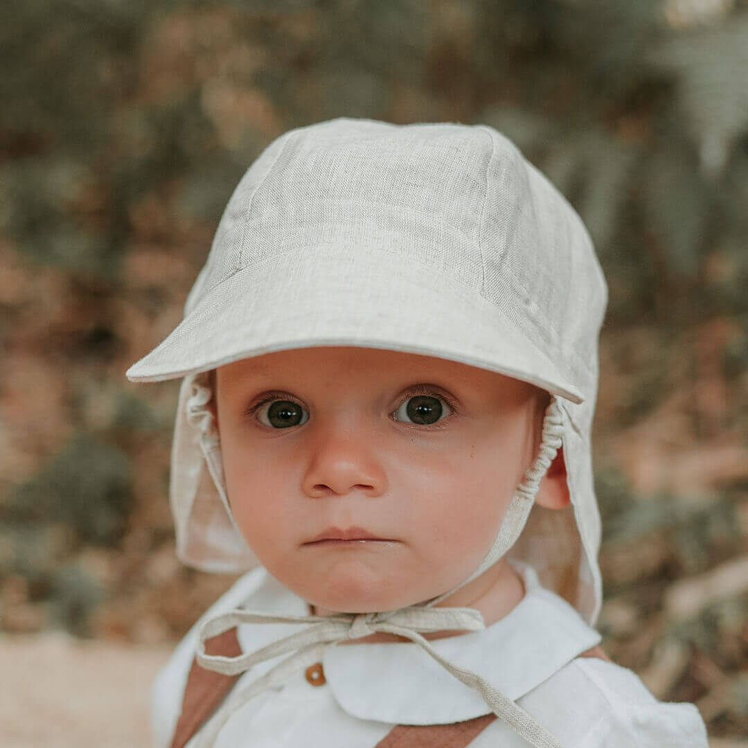 Bedhead Heritage Baby Reversible Flap Sun Hat - Flynn/Flax