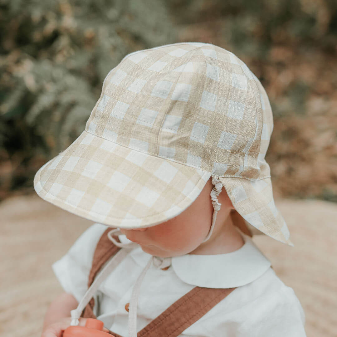 Bedhead Heritage Baby Reversible Flap Sun Hat - Flynn/Flax