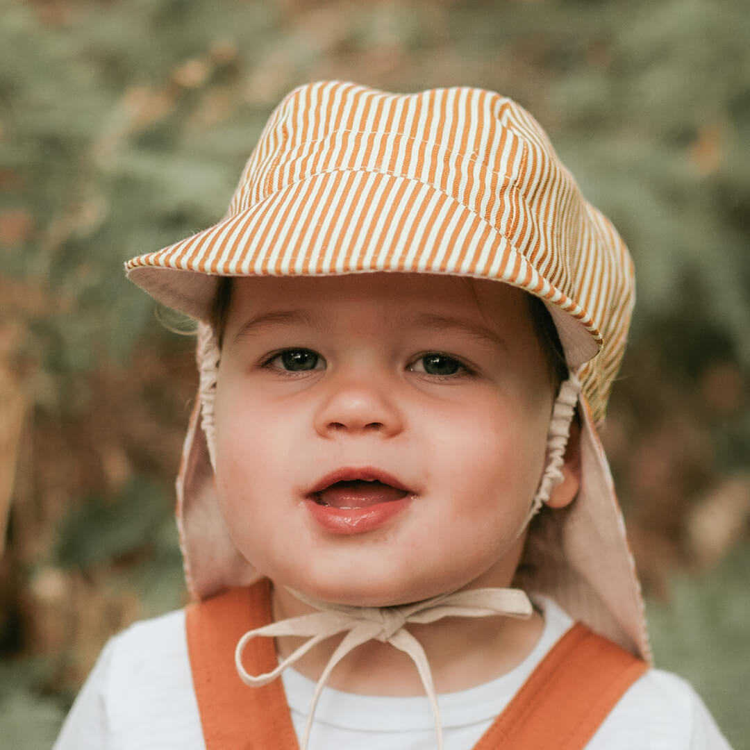 Bedhead Heritage Baby Reversible Flap Sun Hat - Frankie/Flax