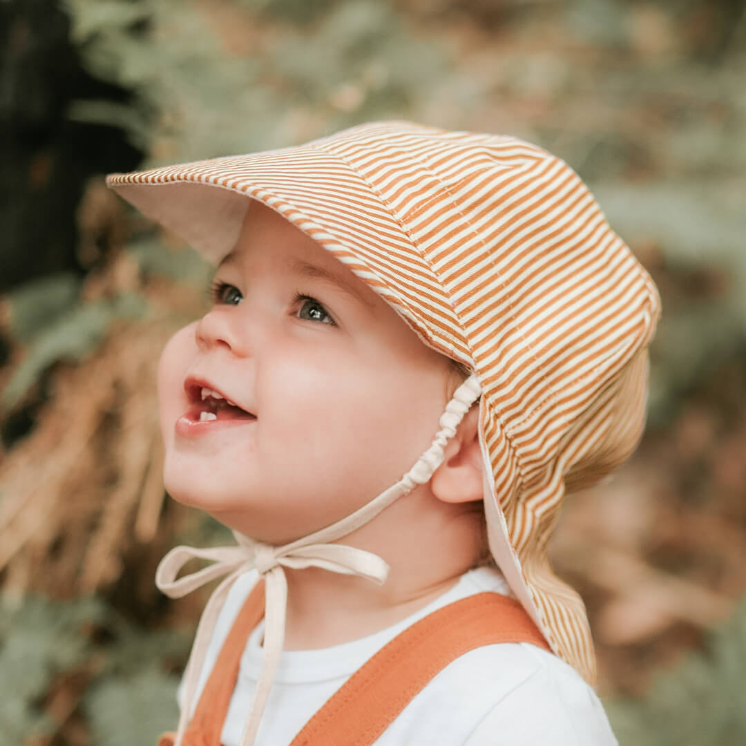 Bedhead Heritage Baby Reversible Flap Sun Hat - Frankie/Flax