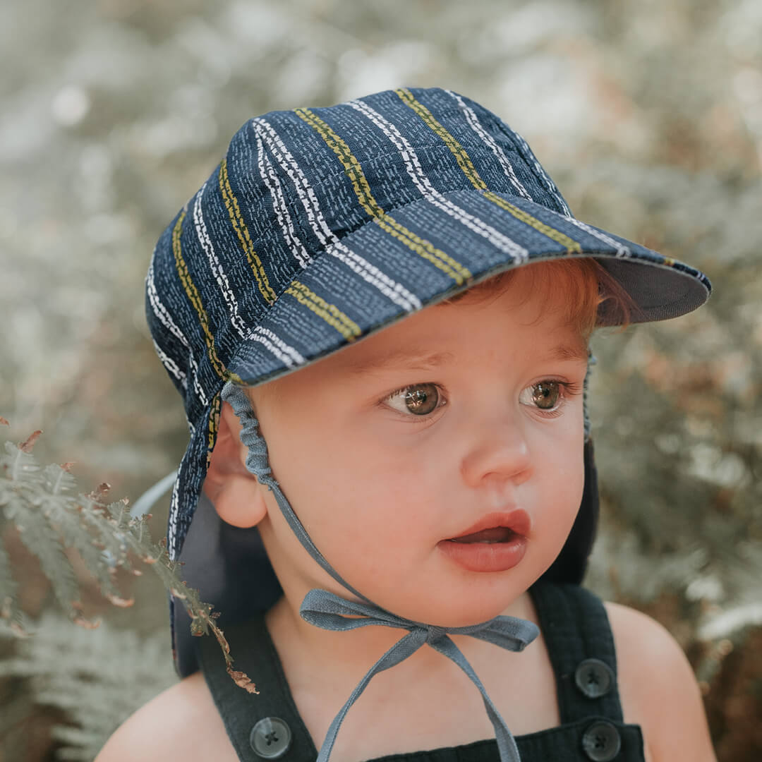 Bedhead Heritage Baby Reversible Flap Sun Hat - Stanford/Steele