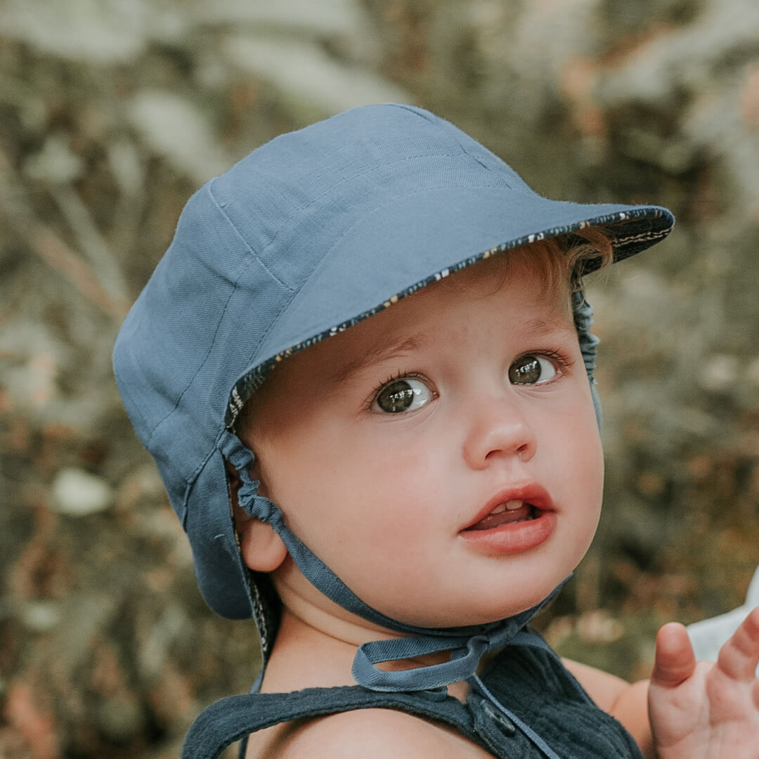 Bedhead Heritage Baby Reversible Flap Sun Hat - Stanford/Steele