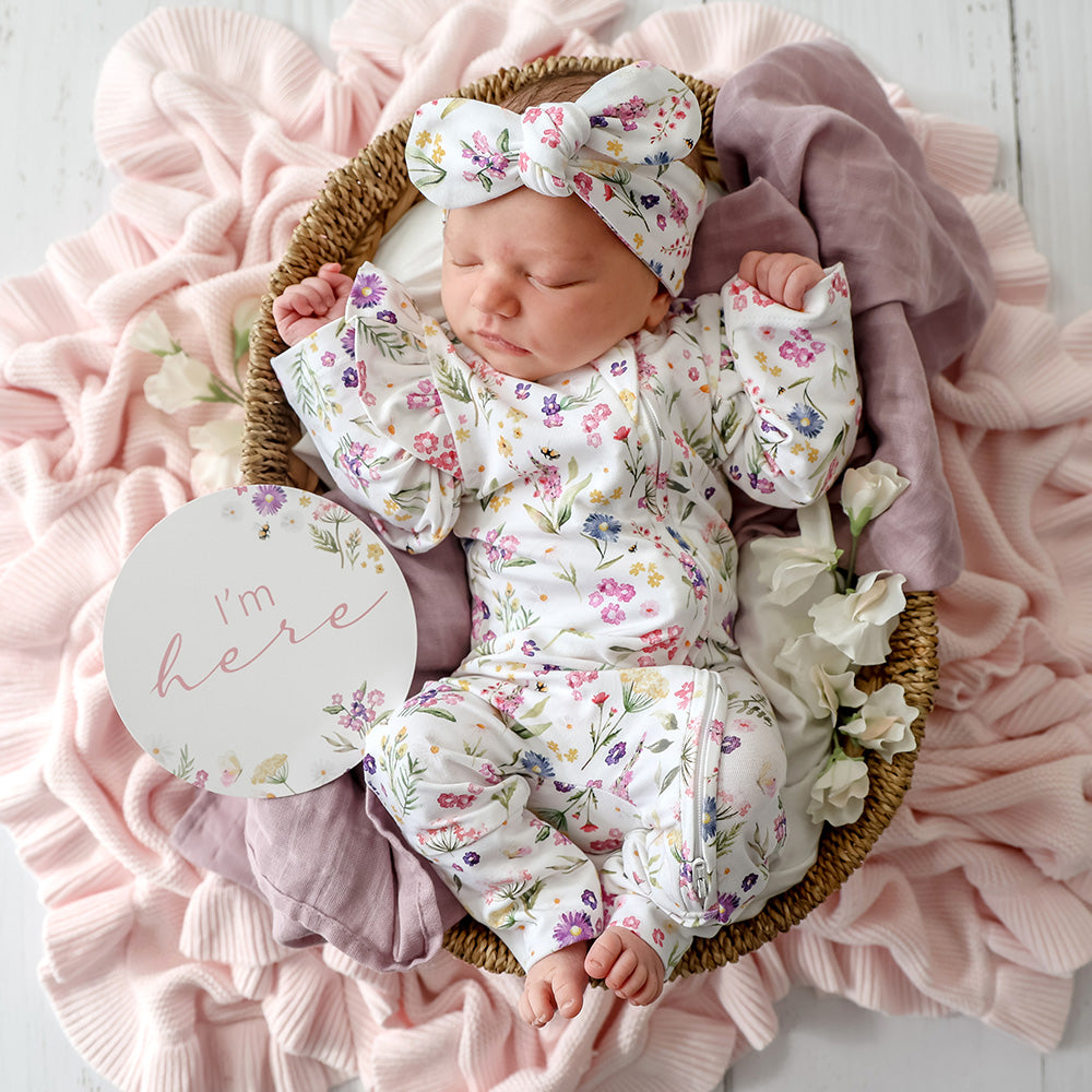 Snuggle Hunny Gracie & Jewel Pink Reversible Milestone Cards